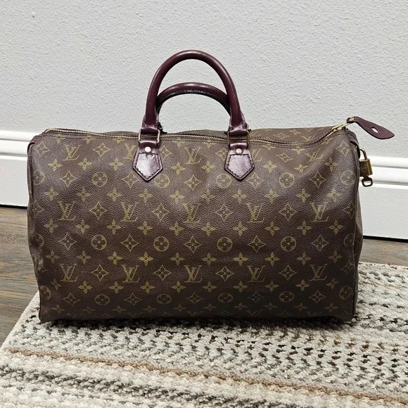 Authentic Rare 80s Louis Vuitton Speedy 40 Monogram With Lock & Key | Customized - Picture 1 of 14